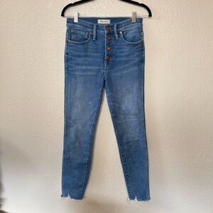 Madewell Medium Wash 10" High Rise Button Fly Skinny Jeans Size 27